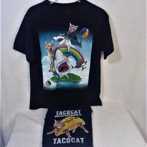 Shark Cats and Taco Cat Tee-Shirts Size Womens Med